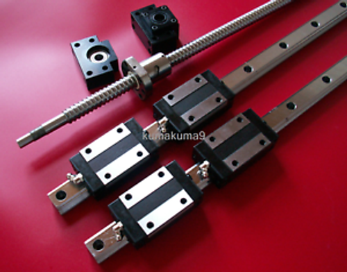 20Mm Ballscrew Rm2005-400Mm+Bk/Bf15 End Bearing+20Mm Linear Guideway 2 Rail Cnc