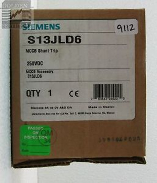 Siemens S13JLD6 Shunt Trip 250VDC