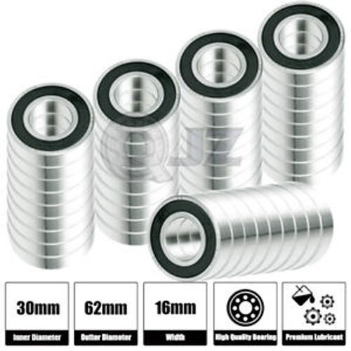 50X Ss6206-2Rs Ball Bearing 30Mm X 62Mm X 16Mm Rubber Sealed Stainless Steel Qjz
