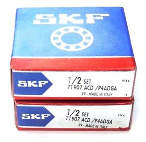 Set Of 2 New Skf 71907 Acd /P4Adga Super Precision Bearings 71907Acdp4Adga