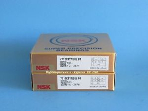 Nsk 7212Ctynsulp4 Abec-7 Super Precision Spindle Bearings. Matched Set Of Two