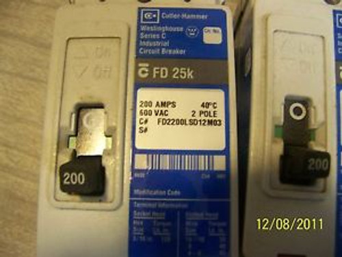 CUTLER HAMMER 200AMP CIRCUIT BREAKER  PN:  FD2200LSD12MO3