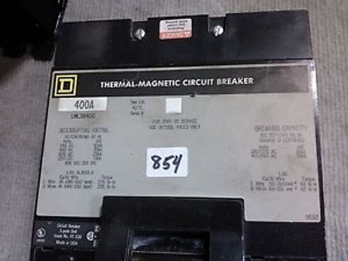 Square D Thermal Magnetic 400 Amp Circuit Breaker LHL36400