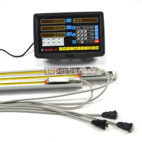 3 Axis Readout Digital Display Dro + 3 Linear Scale For Mill Lathe Machine