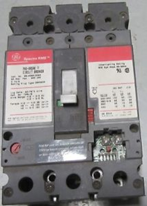 GENERAL ELECTRIC SPECTRA  SELA36AI0060  600 VAC  60 A  3 Pole CIRCUIT BREAKER