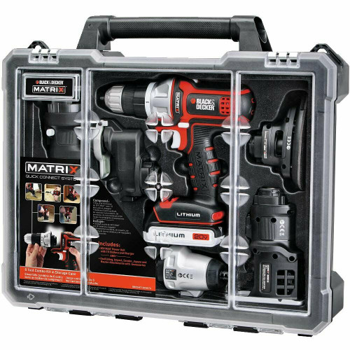 BLACK+DECKER Matrix 6 Tool Combo Power Hand Tools Set Kit with Case 20V MAX