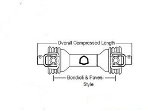 14006524 Driveline 48. 1-3/8 6 Spline W/ Qd Yoke & 1-1/2 Round Implement Yoke