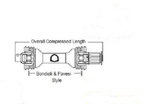 14006451. Driveline 51. 1-3/8 6 Spline W/ Qd Yoke & 1-3/8 Rd W/ Pin Hole Yoke