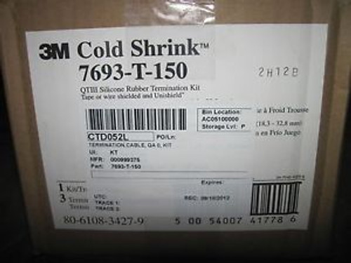 3M Cold Shrink Kit 7620-T-95 Qtiii Qt111 Silicone Rubber Termination Kit New