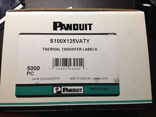 Panduit S100X125Vaty Thermal Transfer Label, 12-10 Awg Wire Cat 3 Utp Qty 5000