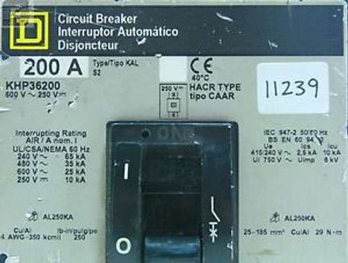 Square D KHP36200 Circuit Breaker 600V 200A 3P