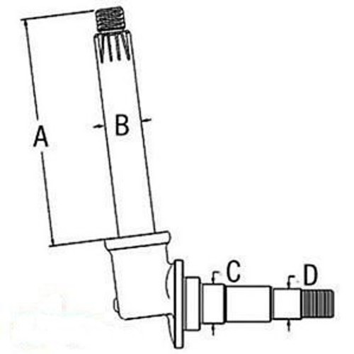 161340A Spindle, Lh/Rh Fits White/Oliver/Mpl Moline 1550 1555 1600 1655 1750