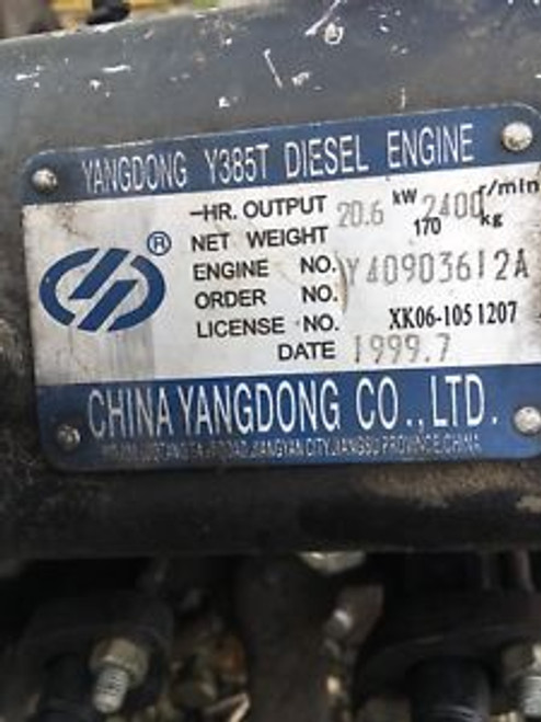 Y385T Jinma Motor For Parts / Repair Yangdong 1999 Diesel Engine