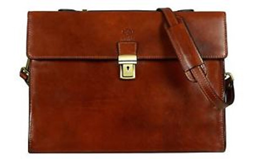 Leather Briefcase, Handmade, Attache, Messenger Bag, Unisex, Medium, Best Amber