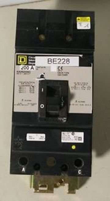 KA26200AC Square D 600V 200A 2P 2 Pole Bolt-on Circuit Breaker