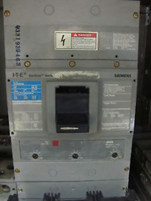 Siemens JXD63B400 3 POLE 400 AMP 600 VOLT Circuit Breaker