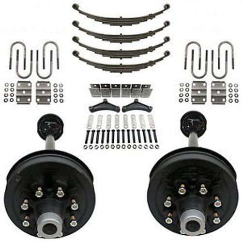 Tandem 7,000 Lb Electric Brake Trailer Axle Kit  - 14K - 8 Lug 6.5 Bolt Pattern