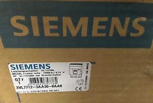 Siemens Vl1250N 1250A Frame Only 3Vl7712-3Aa36-0Aa0 Circuit Breaker