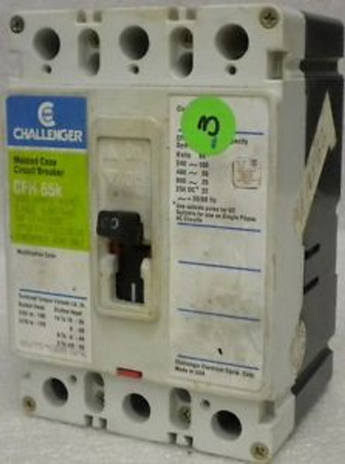 CHALLENGER CFH3100  600 VAC  100 Amp 3 Pole CIRCUIT BREAKER