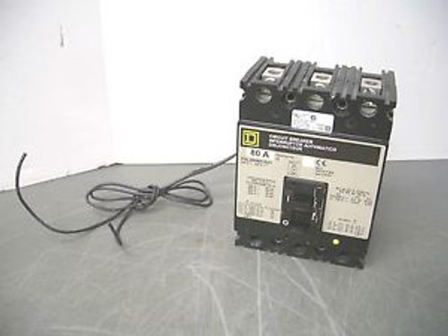 SQUARE D CIRCUIT BREAKER CATFHL360801021 80A/600V/3POLE W/SHUNT