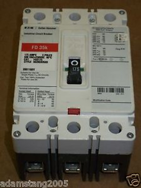 EATON Cutler Hammer FD 35k 3 pole 175 amp 600v FD3175 Circuit Breaker