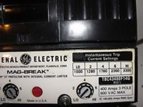 GE  TBC43400F14G, 400A, 600V,   Circuit Breaker With Current limiter