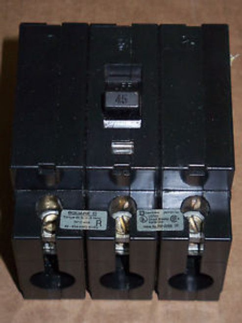 Square D EHB 3 pole 45 amp 480y/277v 240v EHB34045 Circuit Breaker EHB4