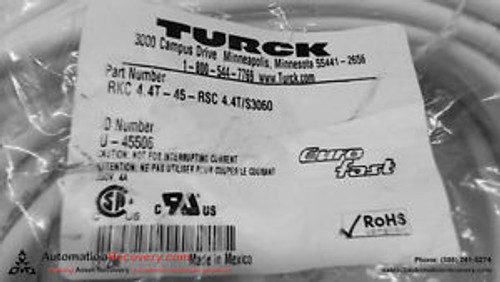 Turck Rkc 4.4T-45-Rsc 4.4T/S3060 4 Pole Male St/ Female St Euro Fast, New