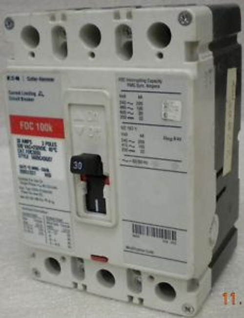 CUTLER HAMMER FDC3030  600 VAC  30 Amp 3 Pole CIRCUIT BREAKER