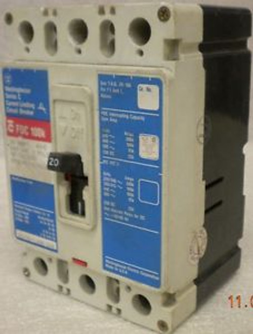 WESTINGHOUSE FDC3020  600 VAC  20 Amp 3 Pole CIRCUIT BREAKER