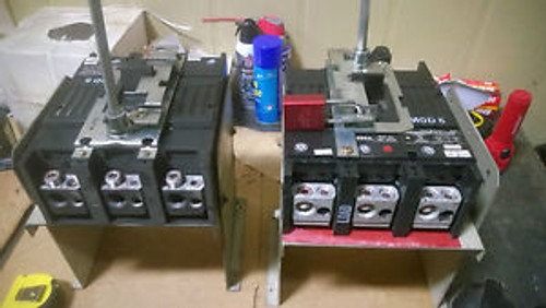 (2) GE TJK436F000 400A 3 POLE BREAKER W/ 250 AMP TRIP UNIT AND CABINET HARDWARE