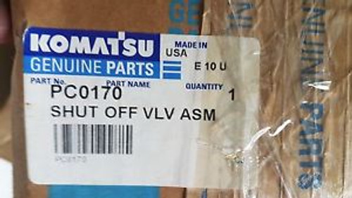 New Komatsu Shut Off Valve Assembly Pc0170 Made In Usa