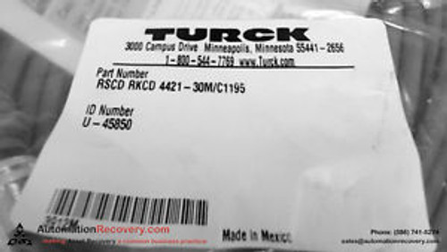 Turck Rscd Rkcd 4421-30M/C1195 4 Pole Double Ended Male/Female Stright, New