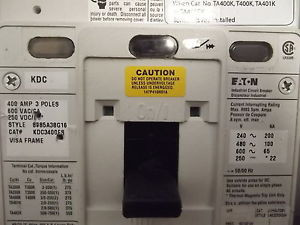KDC3400FS Eaton Cutler Hammer 3P 400 AMP 600 V Circuit Breaker U/V Release