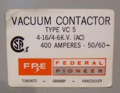 Federal Pioneer VC-5 Vacuum Contactor