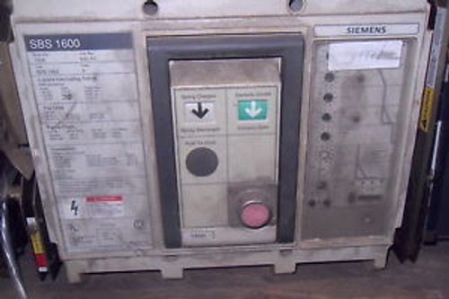 Siemens SBS1600 1200 Amp 600 Volt 3 Phase Circuit Breaker