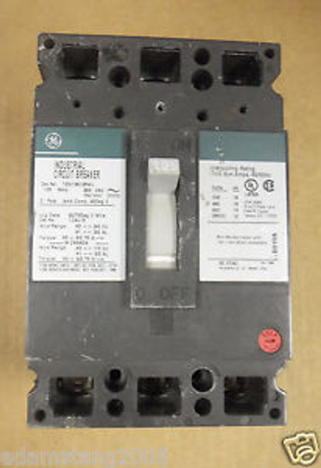 GE TED TED136125wl 3 Pole 600V 125 Amp Circuit Breaker Green Label CHIPPED