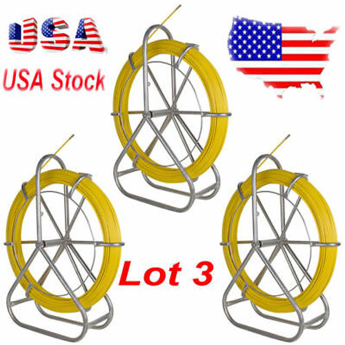 Fish Tape Fiberglass Wire Cable Running Rod Duct Rodder Fishtape Puller 6Mm 3Pcs