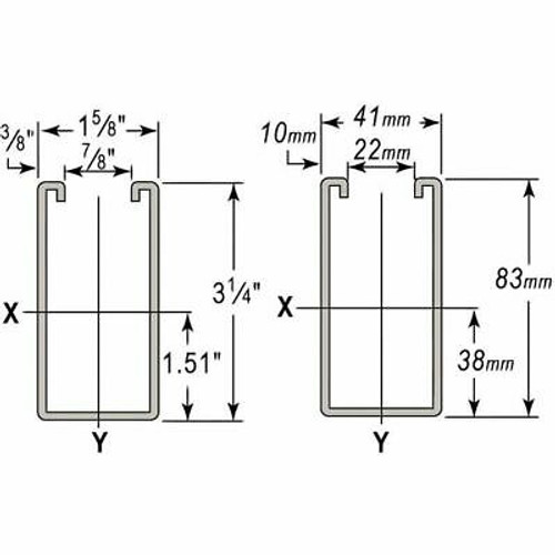 Wesanco W150Ssst30410 Strut,Shortslots,304,1-5/8X3-1/4,10 Ft.