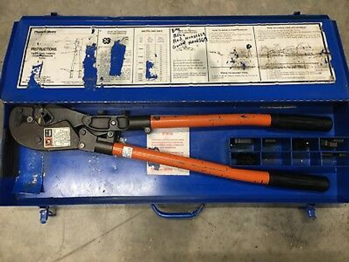 T&B Thomas & Betts Tbm8S Wire Cable Crimper - With Dies + Case