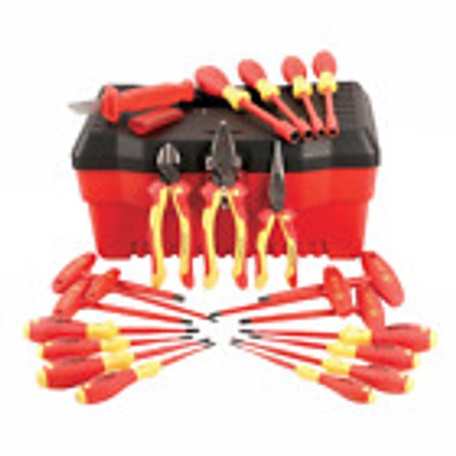 Wiha 32973 22 Piece Insulated Pliers/Cutters/Screwdriver/Nut Driver Tool Box Set