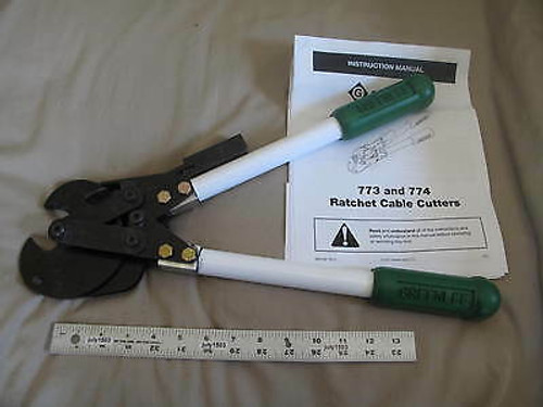 (1) New Greenlee Ratchet Cable Cutter 19-1/8 Shear Cut #774 01878