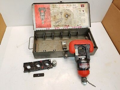 Thomas & Betts 13642 12 Ton Swivel Head Hydraulic Crimper With Dies And Case