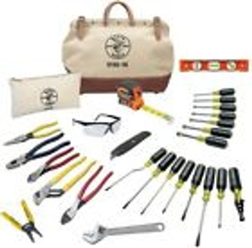 Electricians Hand Tool Set With Canvas Zipper And 1 Large Tote Bag (28-Piece)