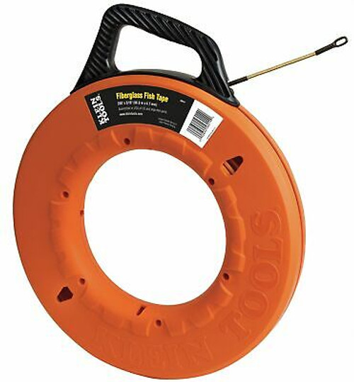 Klein Tools 200 Ft. Marked Fish Tape, Fiberglass, 3/16 Tape Size, Round Tape