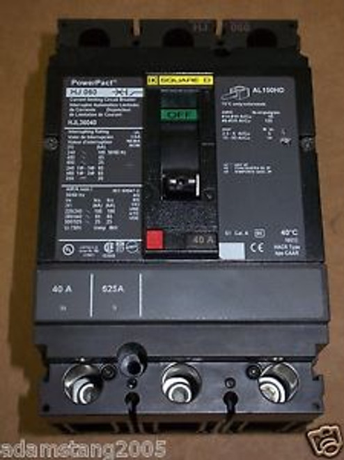 Square D HJL HJ 060 3 pole 40 amp 600v HJL36040 PowerPact Circuit Breaker