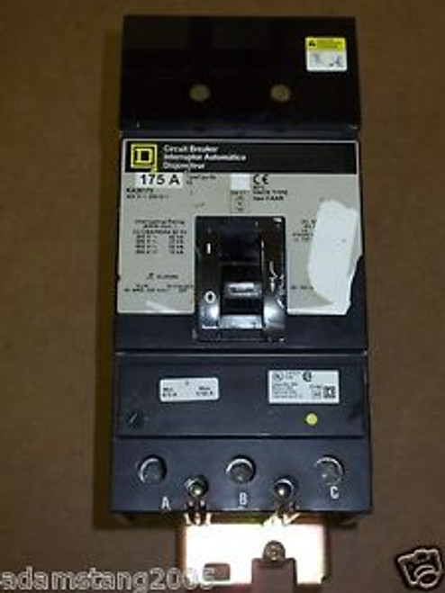 Square D KA 3 pole 175 amp 600v KA36175 Circuit Breaker chipped RIPPED LABEL