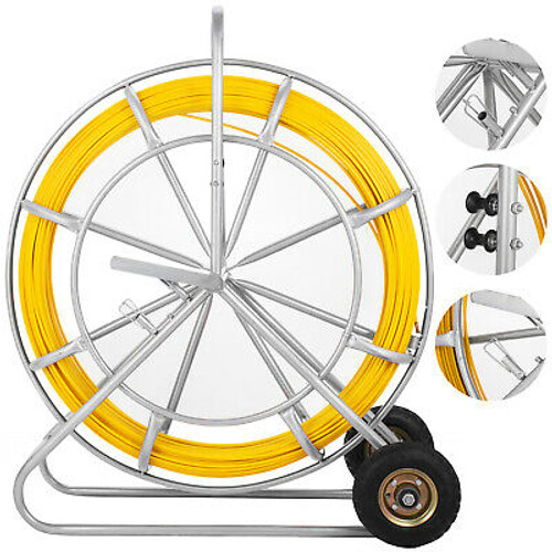 8Mm 260M Fiberglass Wire Cable Puller With Wheels Yellow Easy To Move 330 Mm