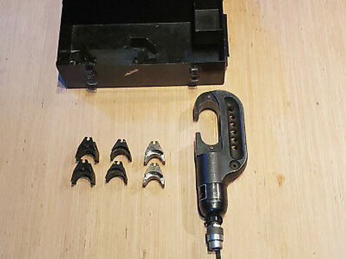 Burndy Y46 Hydraulic Crimp Tool With Case & 3 Dies