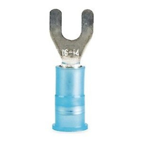 Fork Terminal, Blue, 16 To 14 Awg, Pk100